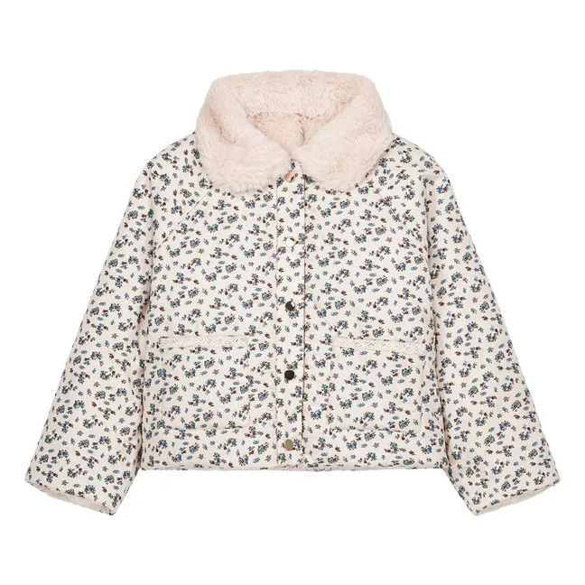 Manteau Réversible Façon Fourrure Jasmina Coton Bio | Crème
