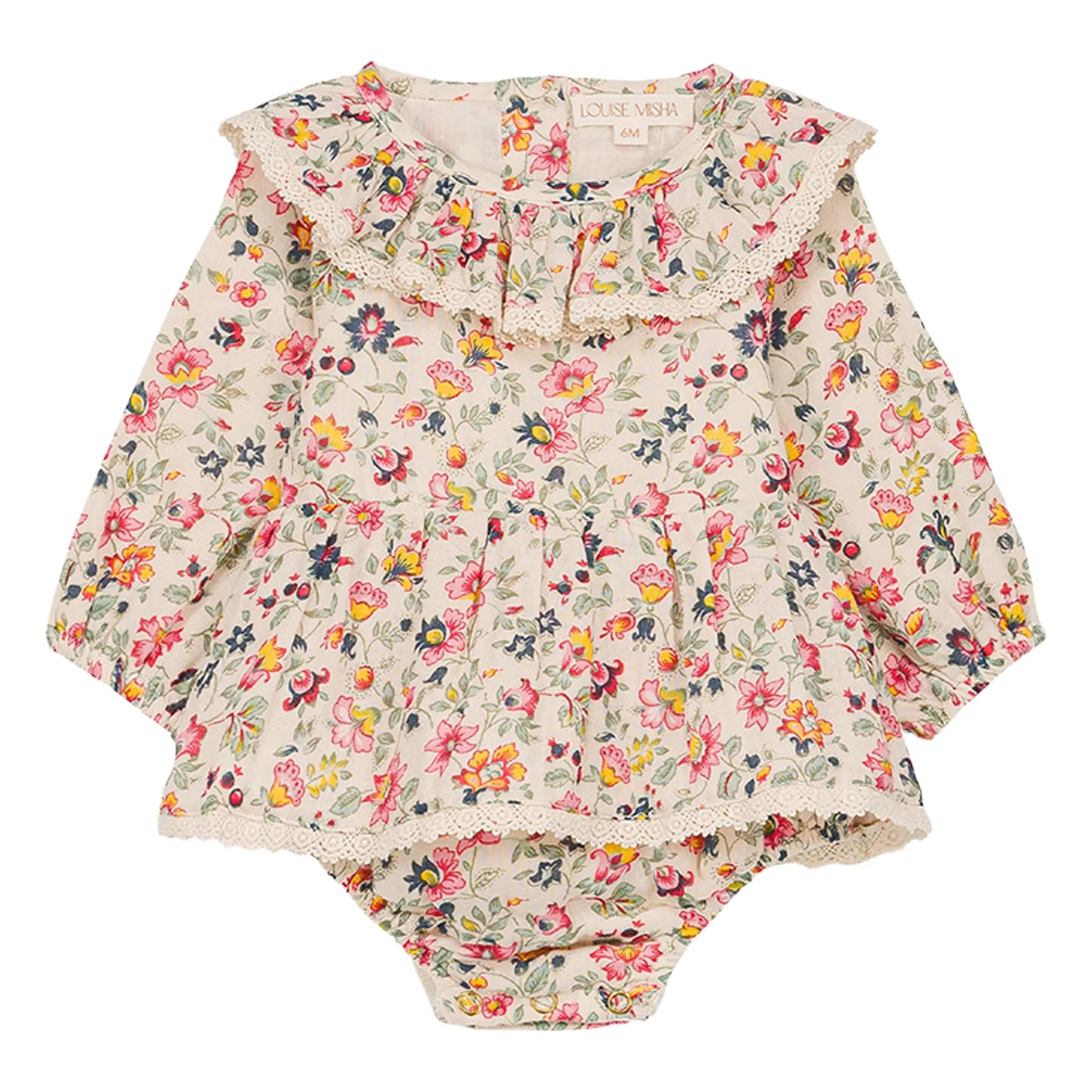 Louise Misha Cream India Fleurie Organic Cotton Romper