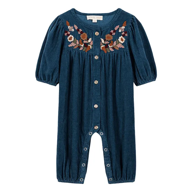 Idri organic cotton jumpsuit | Peacock blue