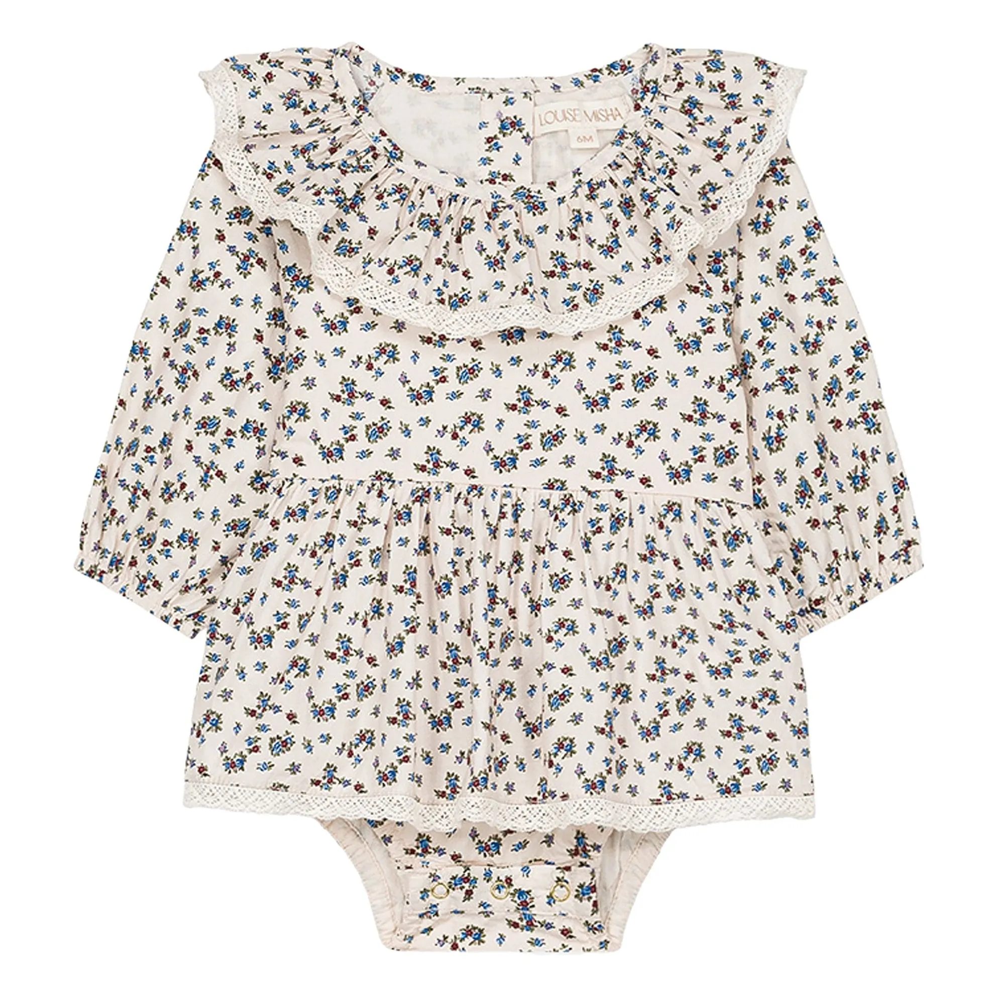 Louise Misha Cream India Fleurie Organic Cotton Poplin Romper