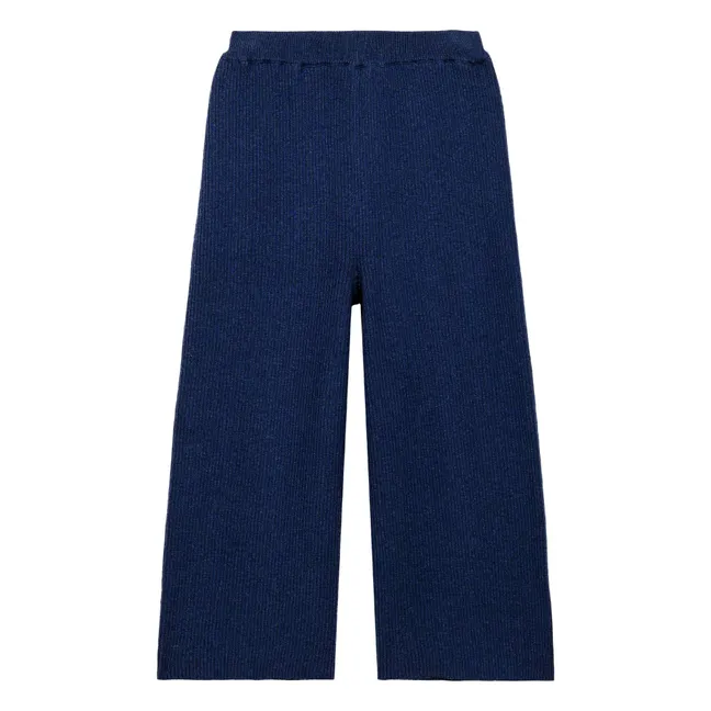Pantaloni a gamba larga in lana Salia | Blu marino