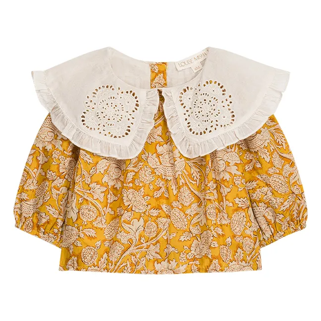 Blouse Col Brodé Clea Coton Bio | Miel