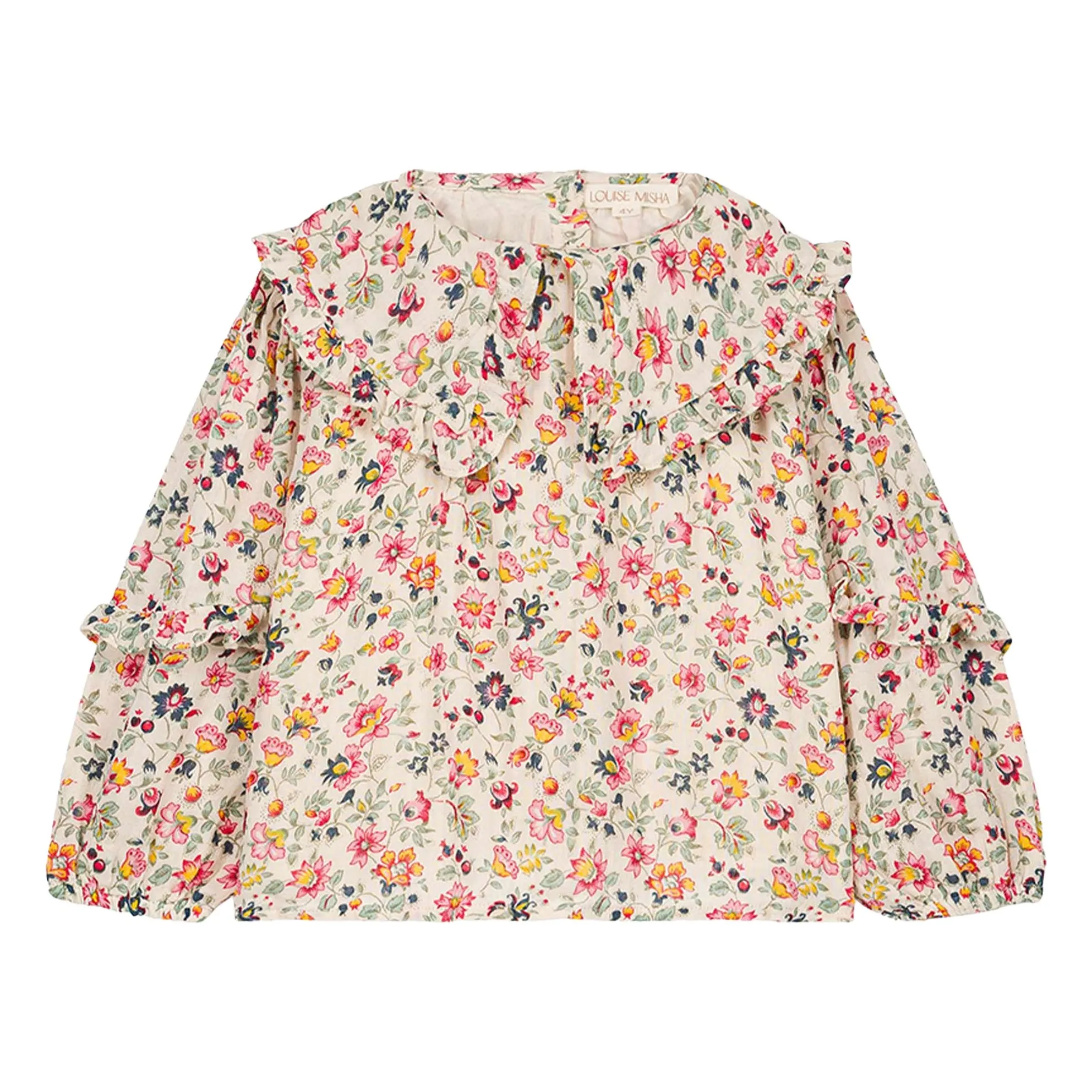 Louise Misha Cream Cleo Fleurie Organic Cotton Blouse