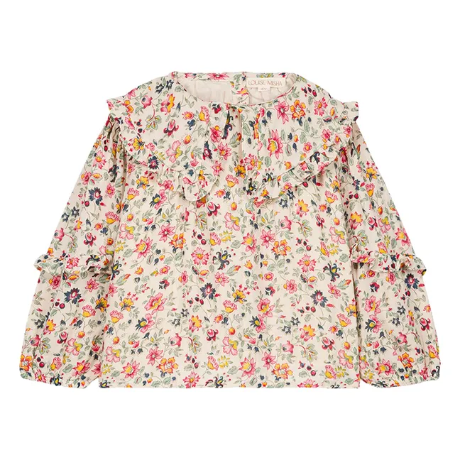 Blouse Cleo Fleurie Coton Bio | Crème