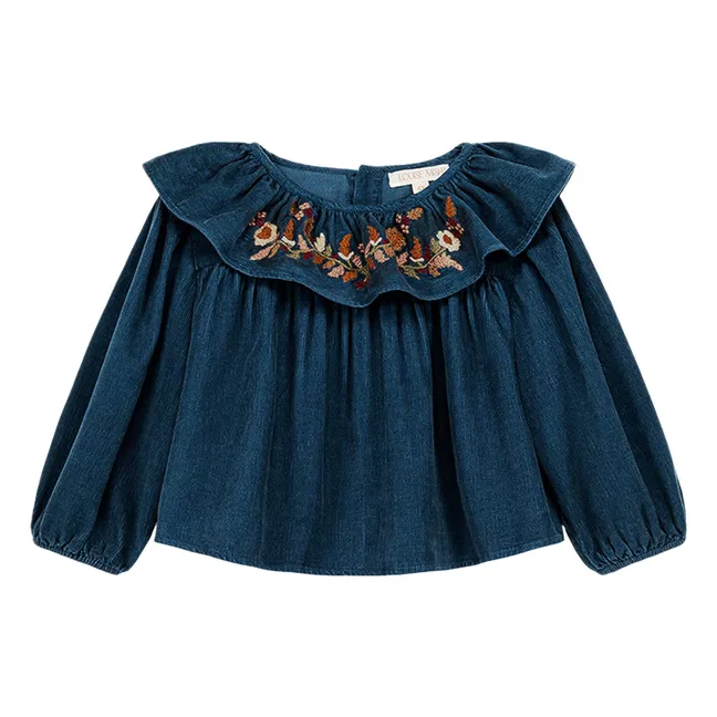 Blouse Eneila Coton Bio | Bleu jean