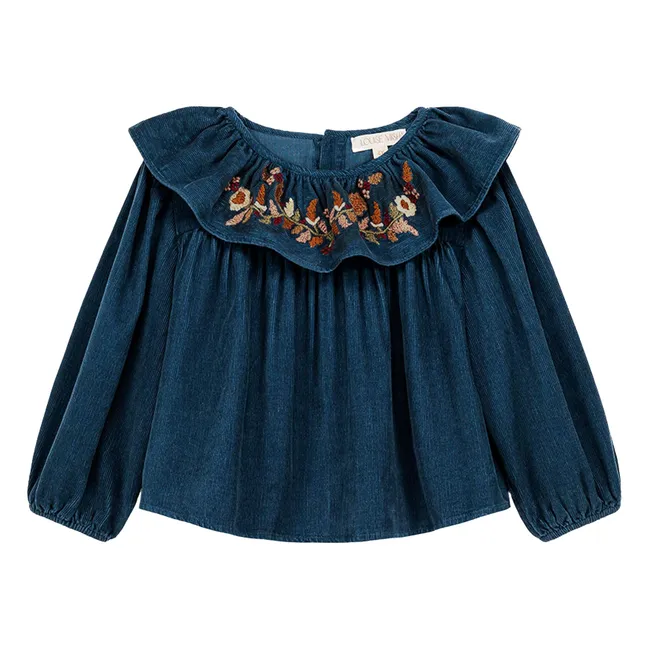 Blouse Eneila Coton Bio | Bleu jean