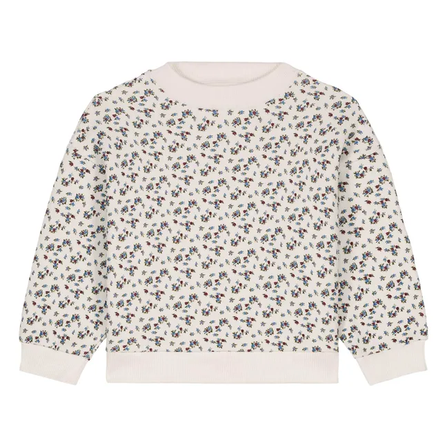 Rosalia Sweatshirt aus geblümter Bio-Baumwolle | Cremefarben
