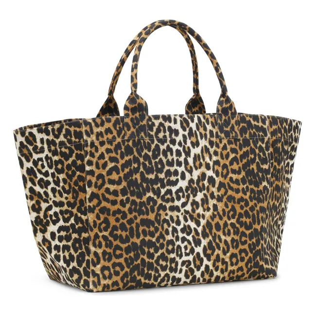 Cabas Shopper XXL Bedruckt Recycelte Baumwolle | Leopard