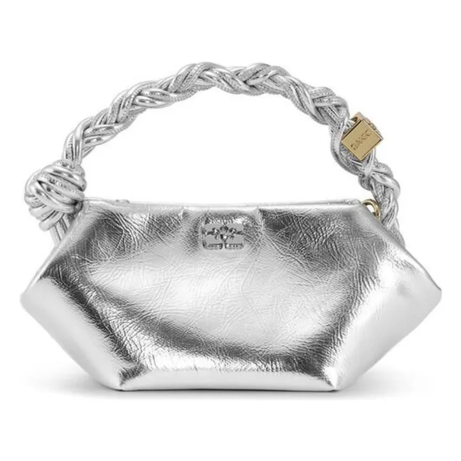 Tasche Ganni Bou Mini Metallic Recycled Leather | Silber