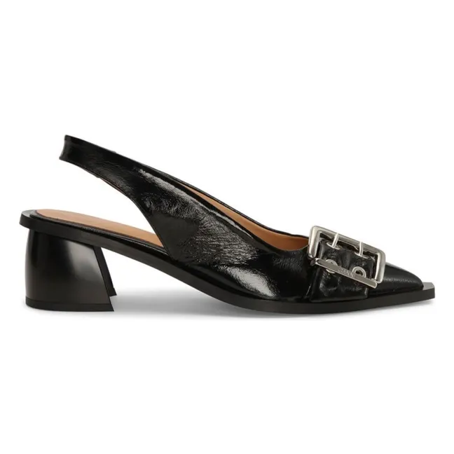 Escarpins Feminine Buckle Slingback Fibras recicladas | Negro