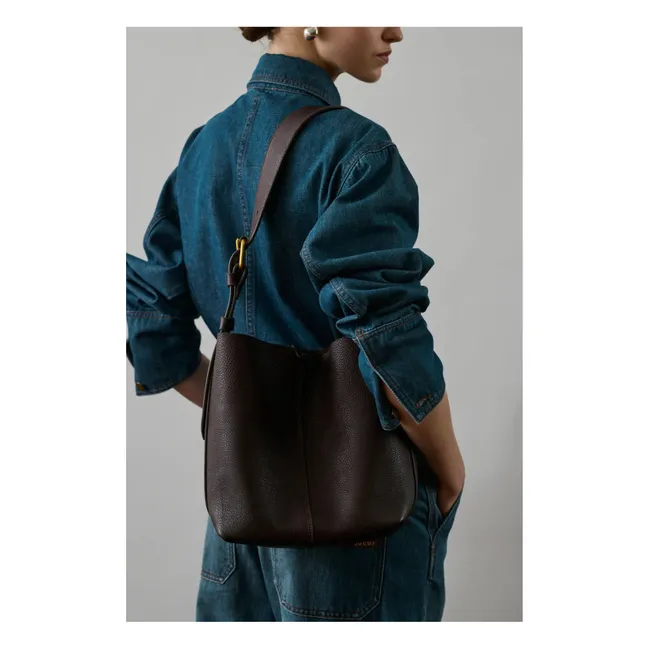 Saudade Mini Grained Leather Bag | Brown