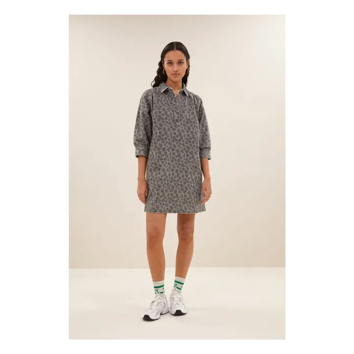 Flynth Vestido de guepardo de algodón orgánico | Gris- Imagen del producto n°1