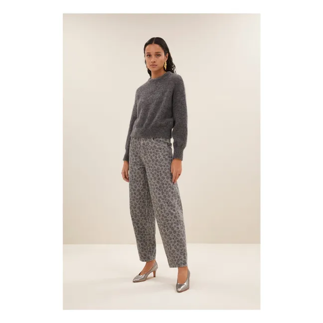 Jersey Sonny de alpaca natural | Gris jaspeado oscuro