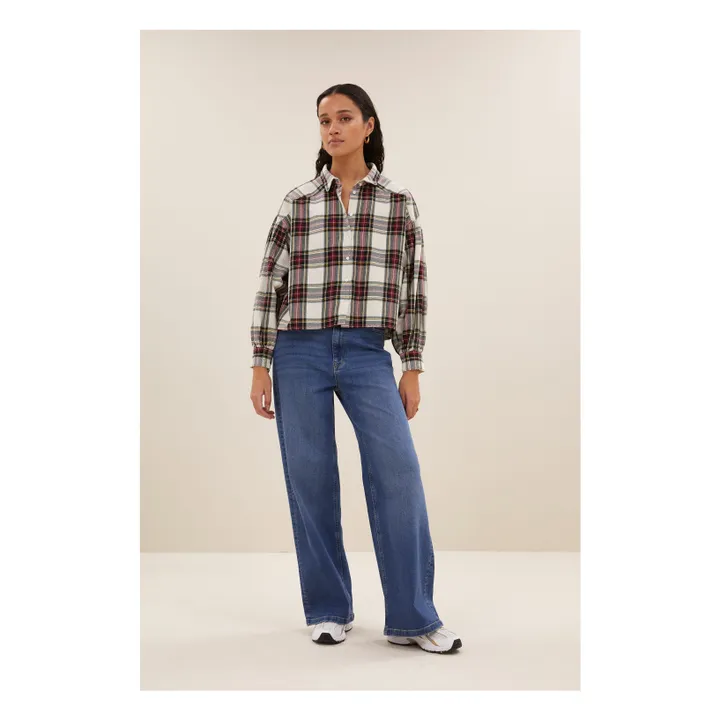 Blusa Sarah Carreaux | Blanco- Imagen del producto n°1