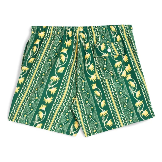 Pantaloncini da bagno in fibra riciclata Botanical | Verde