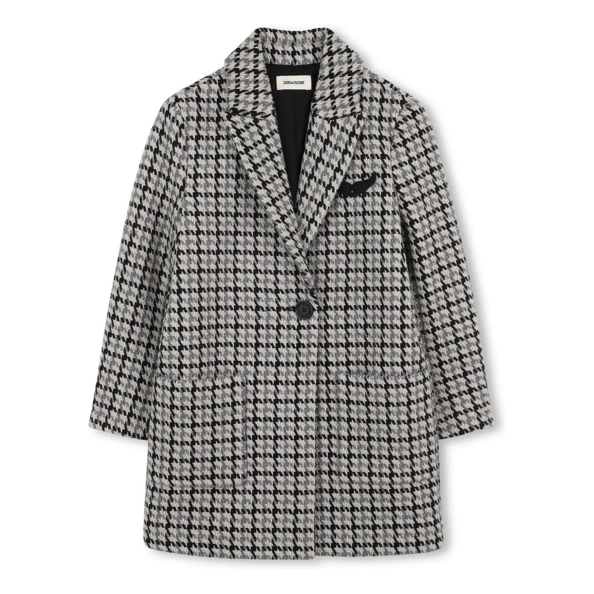 Zadig & Voltaire Beige Carreaux Wool Coat