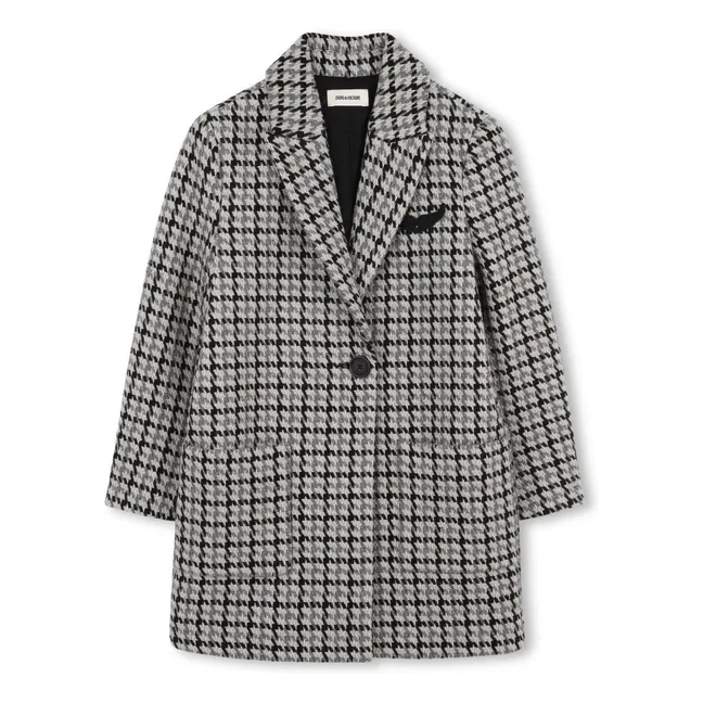 Manteau Carreaux Laine | Beige