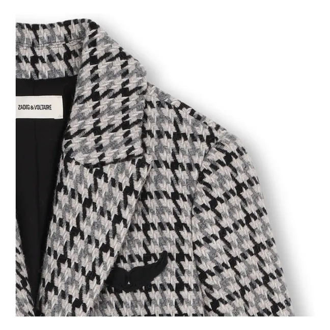 Manteau Carreaux Laine | Beige