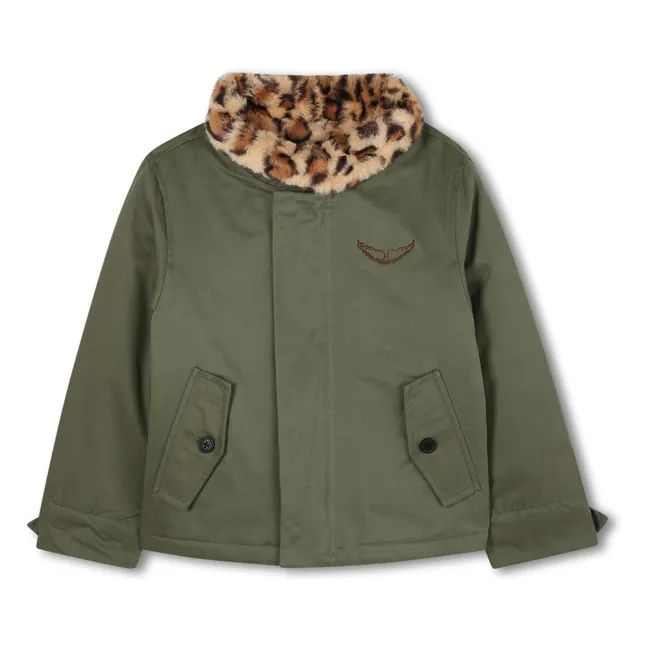 Parka de leopardo | Verde Kaki