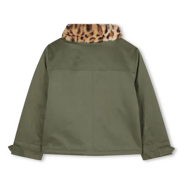 Parka de leopardo | Verde Kaki