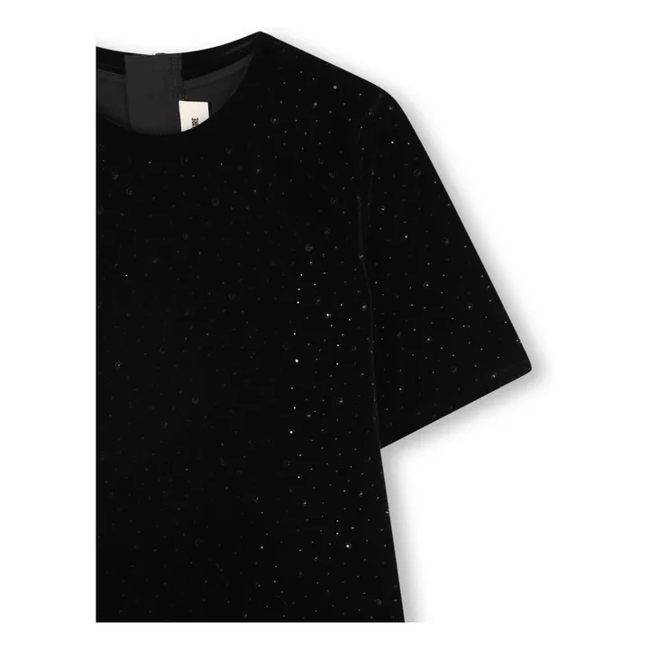 Robe T-shirt Pailletée | Noir- Image produit n°3