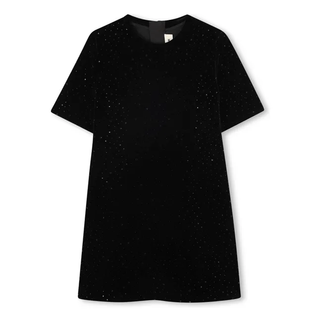 Sequined T-shirt Dress | Black