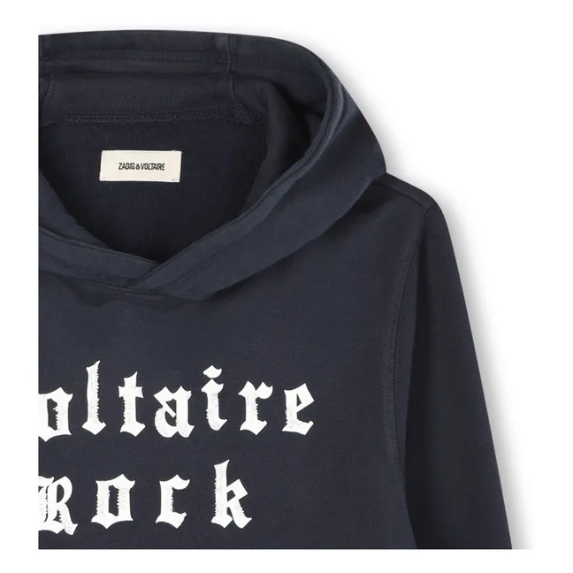 Sweat Voltaire Rock Coton Bio | Bleu marine