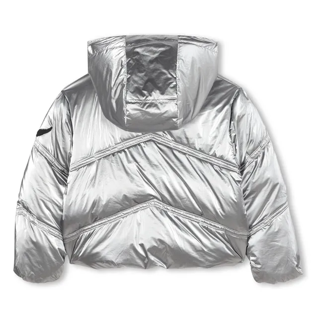 Metallic-Daunenjacke | Silber