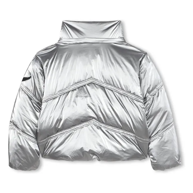 Metallic-Daunenjacke | Silber