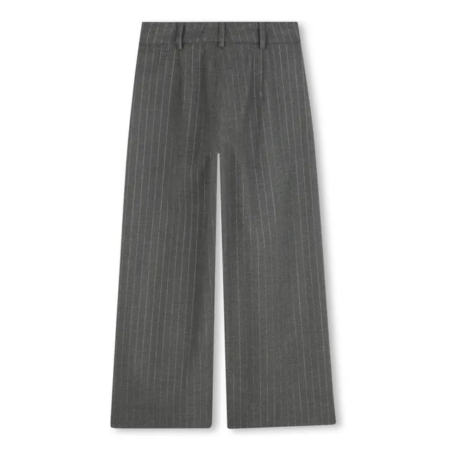 Pantalon Rayé | Gris chiné
