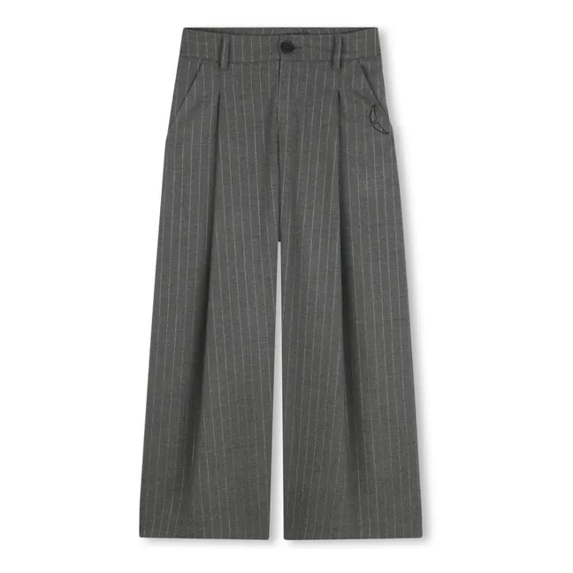 Pantalon Rayé | Gris chiné