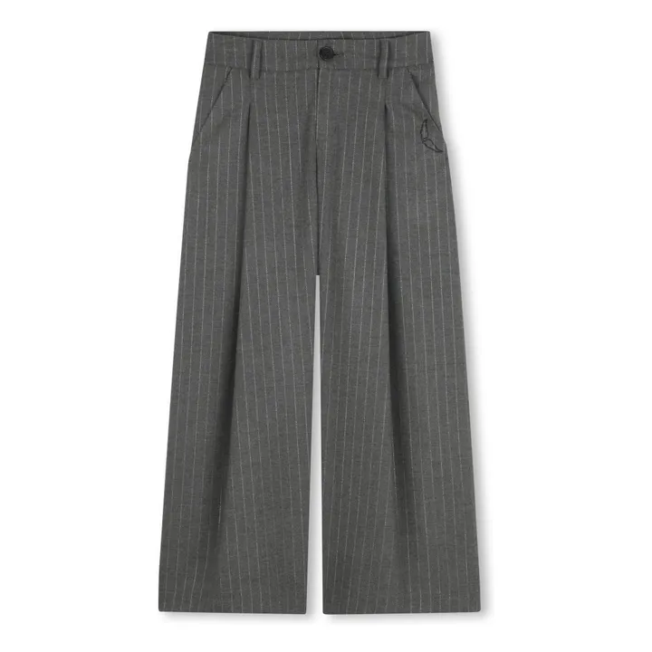 Pantalon Rayé | Gris chiné- Image produit n°0