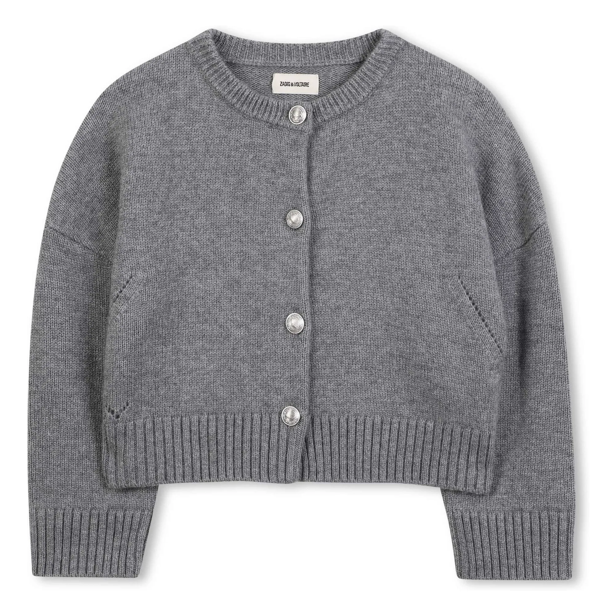 Zadig & Voltaire Heather Grey Cardigan Ailes Laine