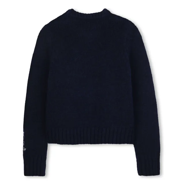 Pull Boutonné Laine | Bleu marine