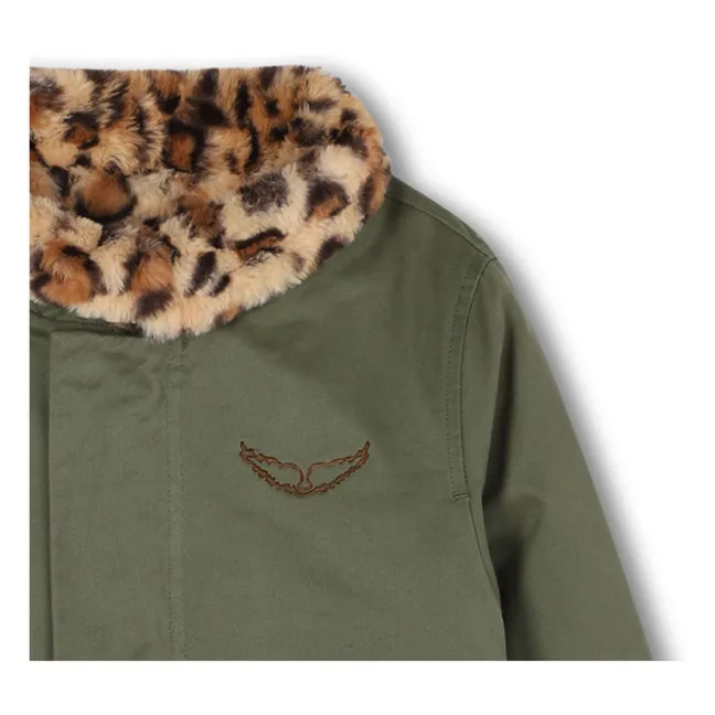 Parka Léopard | Vert kaki