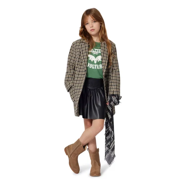 Manteau Carreaux Laine | Beige