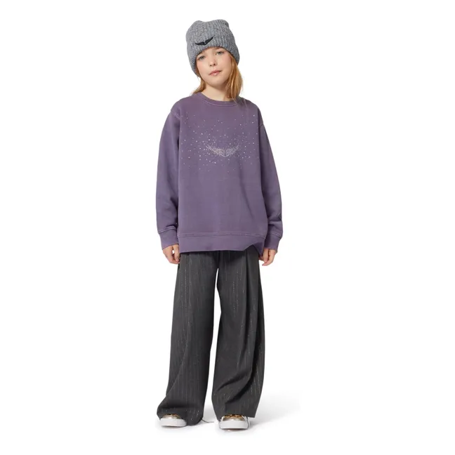 Pantalon Rayé | Gris chiné