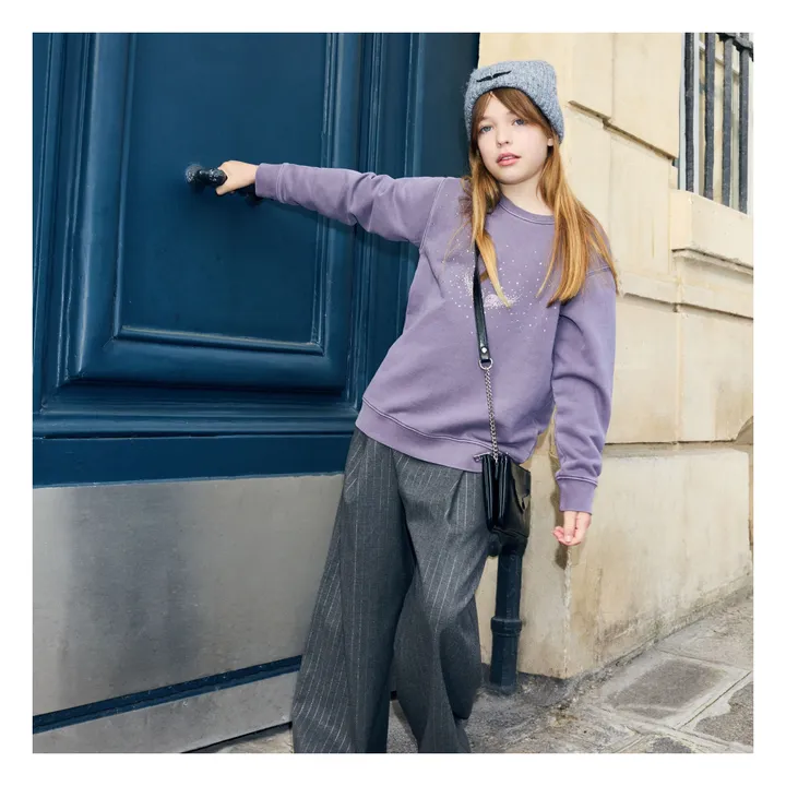 Pantalon Rayé | Gris chiné- Image produit n°7