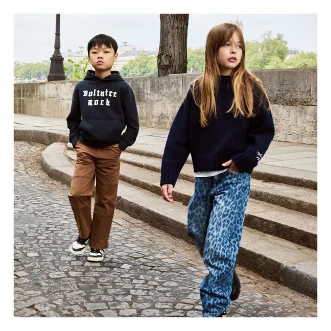 Sweat Voltaire Rock Coton Bio | Bleu marine