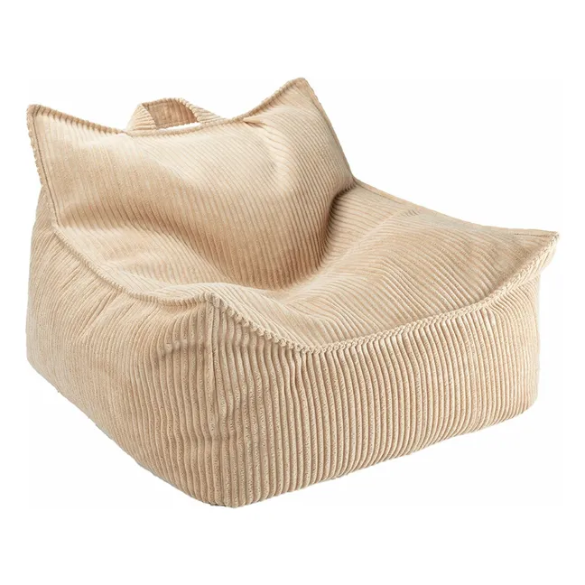 Fauteuil en velours côtelé | Marron clair 