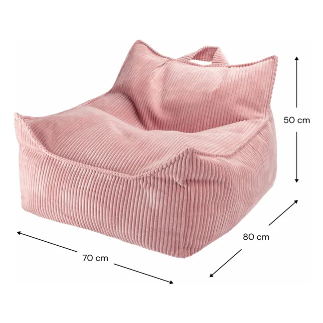 Fauteuil en velours côtelé | Rose
