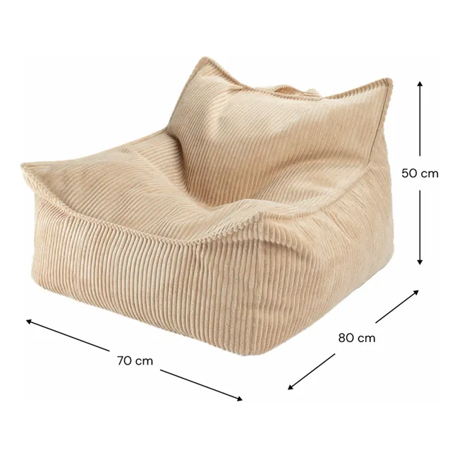 Fauteuil en velours côtelé | Marron clair 