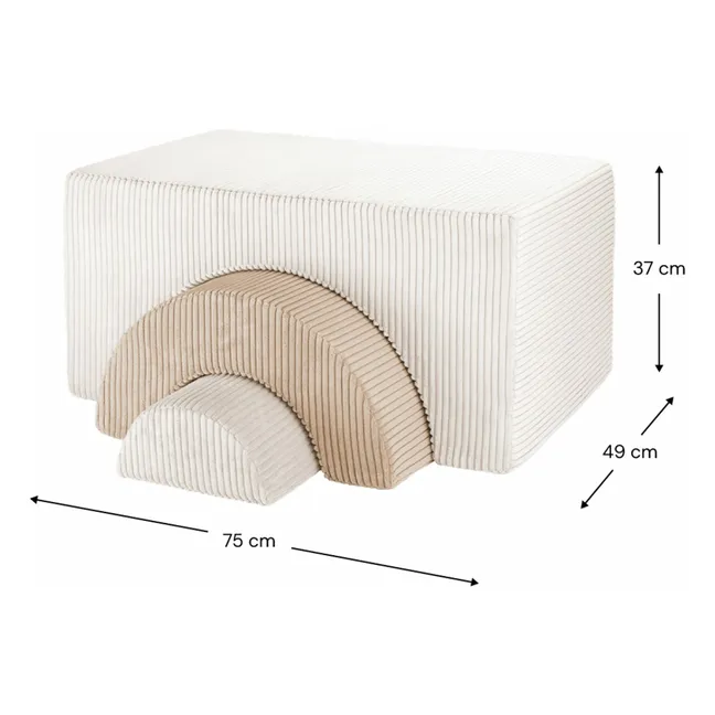 Module de motricité en velours côtelé | Ecru