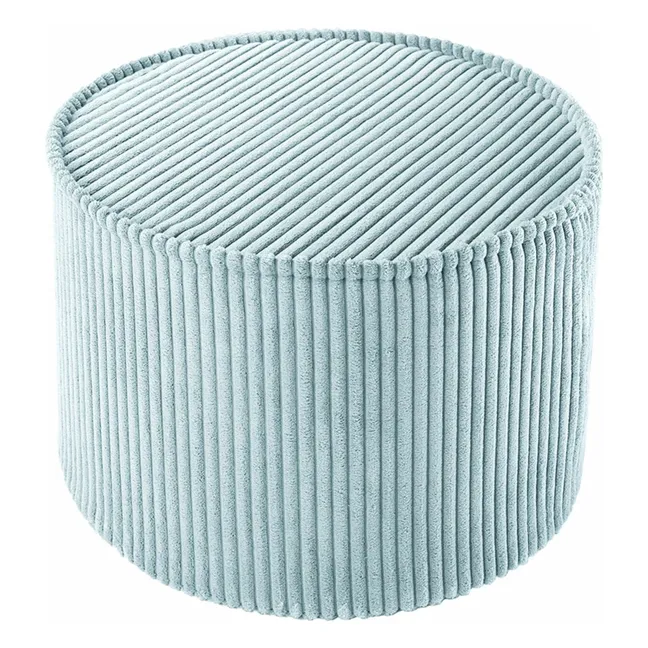 Pouf in velluto a coste | Azzurro