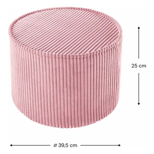 Pouf in velluto a coste | Rosa