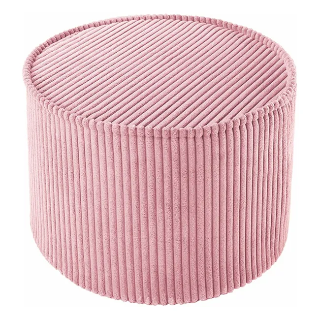 Pouf in velluto a coste | Rosa