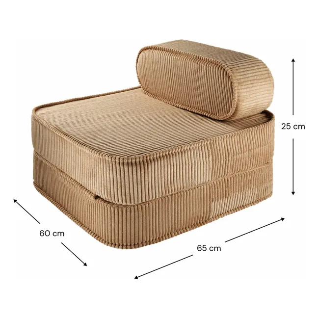 Fireside chair in corduroy | Brown