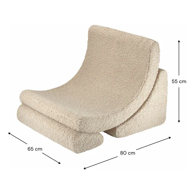 Fauteuil en teddy Moon | Beige