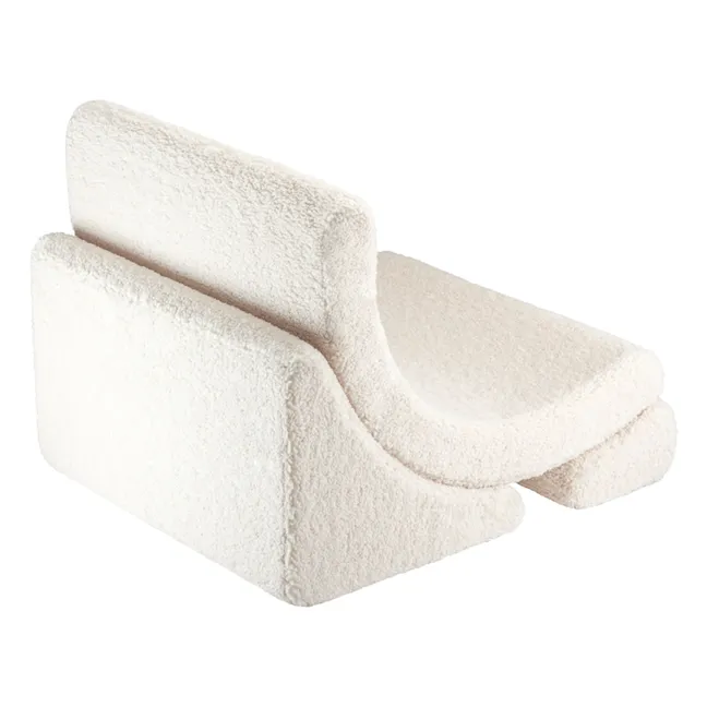 Fauteuil en teddy Moon | Ecru