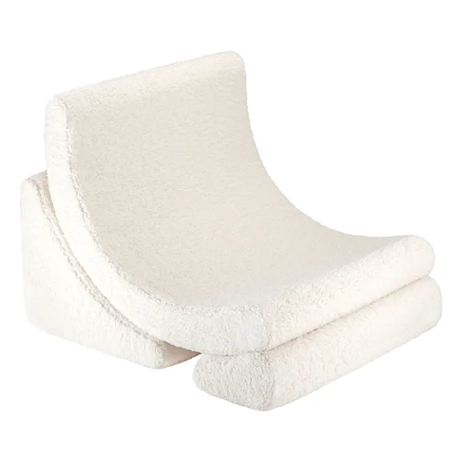 Fauteuil en teddy Moon | Ecru